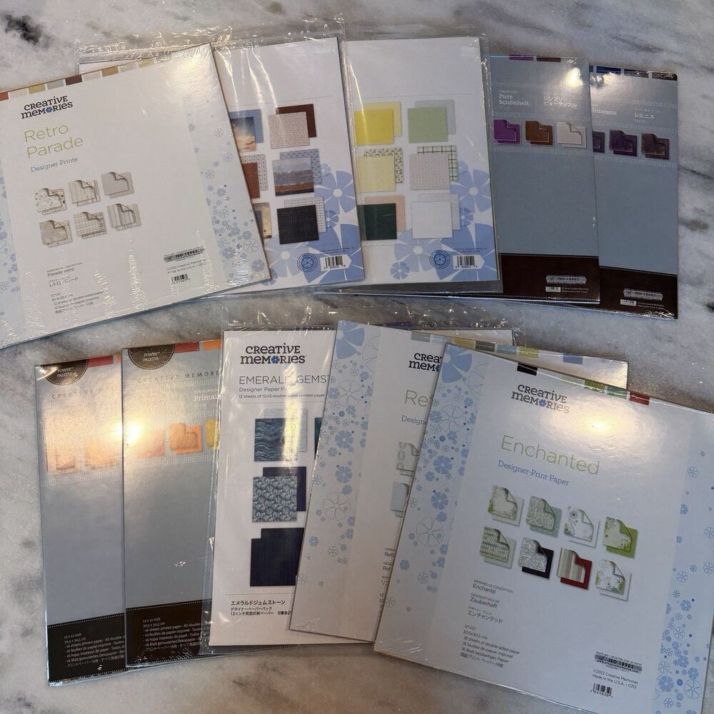 Creative Memories Lot of 10 Paper Packs 144 12x12 Double-sided Sheets NEW Lot 3